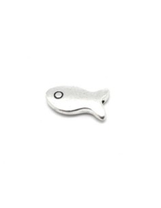 Perles poisson en métal argenté 19,5mm x 11,6mm