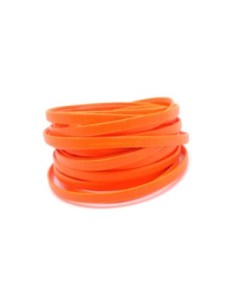 Lanière simili cuir 4mm de couleur orange fluo