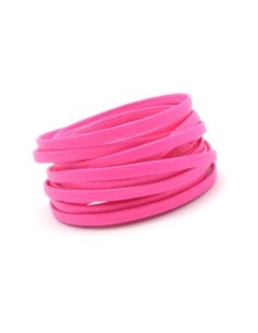 Lanière simili cuir 4mm de couleur rose vif fluo