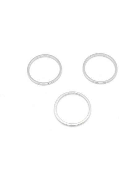 anneaux fermés rond 15mm en métal argenté fin