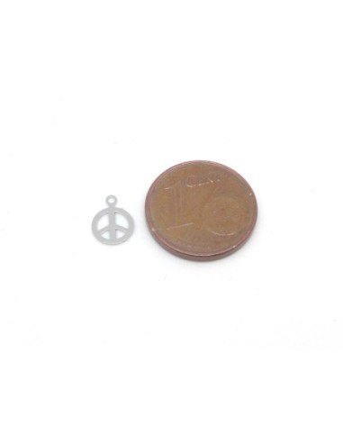 mini breloques peace ultra fine et petite 6,1mm en métal argenté