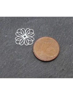 Estampes en filigrane rosace carré très fine, légère et stylisé 12,2mm en métal argenté 2