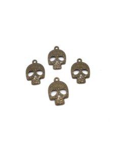 breloques tête de mort mexicaine en métal de couleur bronze 23,6mm x 16,2mm