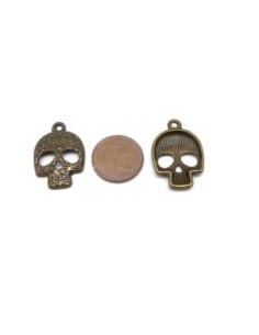 breloques tête de mort mexicaine en métal de couleur bronze 23,6mm x 16,2mm 2