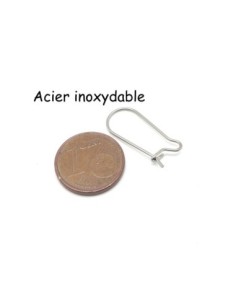 Supports boucles d'oreilles dormeuses en acier inoxydable couleur argenté 2