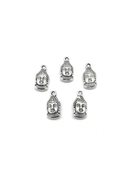 breloque Bouddha en métal argenté 16mm x 8mm