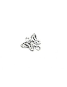 petits Connecteurs papillon en métal argenté 13mm x 14mm