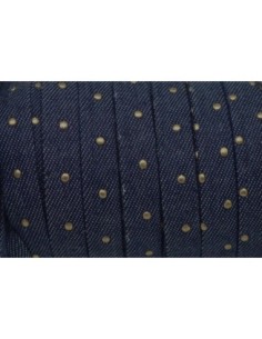 Lanière 10mm en jeans coton tissé, motif pois couleur bronze tendance denin brut 2