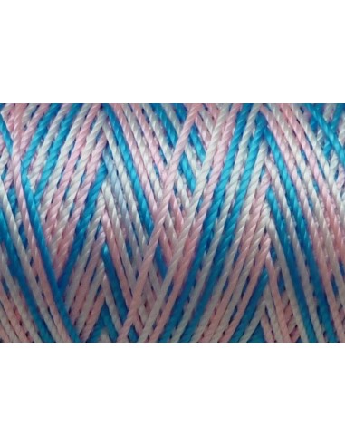 5m de fil, cordon nylon multicolore rose, blanc, bleu, turquoise 0,8mm