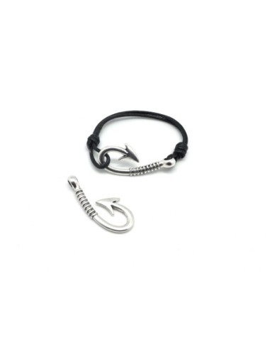 Fermoir ancre pour bracelet en métal argenté 40mm