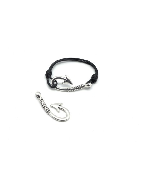 Fermoir ancre pour bracelet en métal argenté 40mm