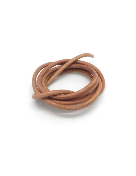 Cordon cuir 4mm de couleur marron naturel