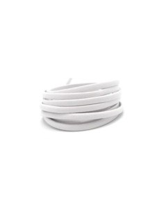 Lanière simili cuir 4mm de couleur blanc légèrement arrondi