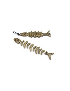 perles pour former un poisson en métal de couleur bronze 7cm x 2cm