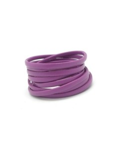 Lanière simili cuir 4mm violet améthyste légèrement arrondi