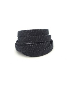 Lanière 10mm en jeans uni noir coton tissé tendance denin