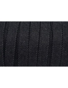 Lanière 10mm en jeans uni noir coton tissé tendance denin 2