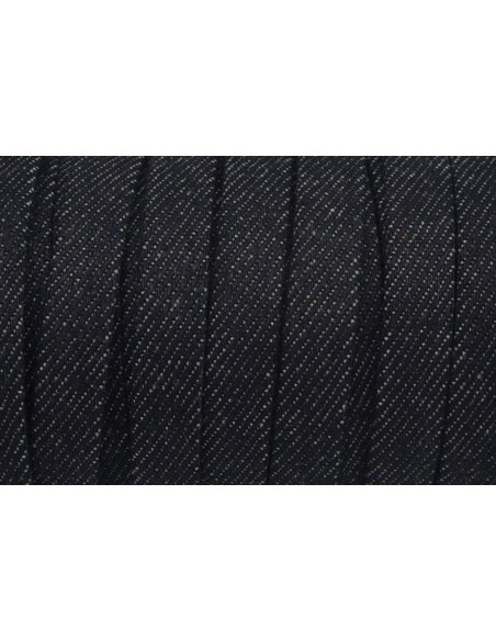 Lanière 10mm en jeans uni noir coton tissé tendance denin