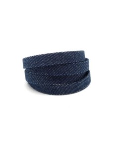 Lanière 10mm en jeans brut foncé uni coton tissé