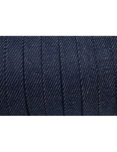 Lanière 10mm en jeans brut foncé uni coton tissé