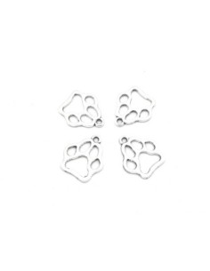 Breloque empreinte en métal argenté 19mm x 17mm - connecteur