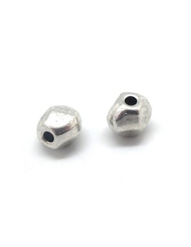 Perles en métal argenté galets irrégulier trou 2,6mm