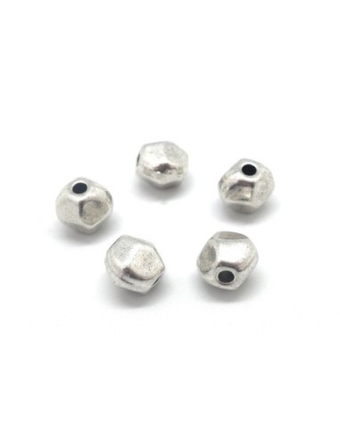 Perles en métal argenté galets irrégulier trou 2,6mm