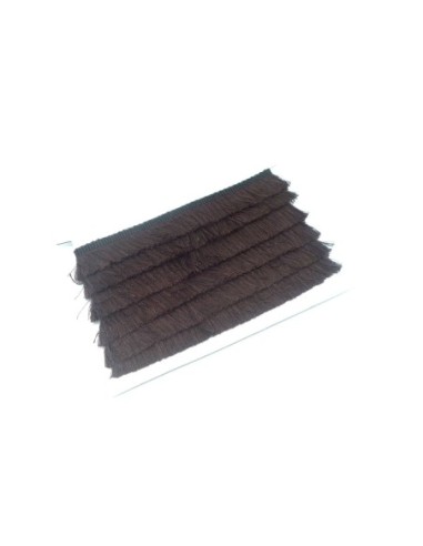 galon frange pour customisation ou réalisation de pompon marron foncé en polyester et coton