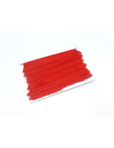 galon frange de couleur rouge en polyester et coton