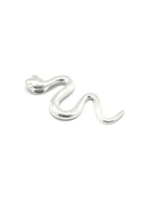 Grand pendentif serpent cobra en métal argenté 11,5cm x 5cm