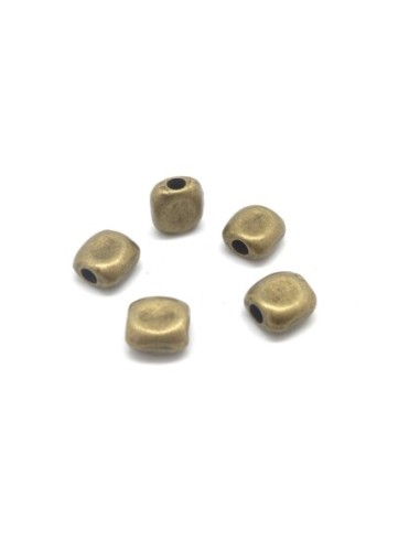 Perles en métal de couleur bronze rectangle arrondi 8,5mm x 8,2mm