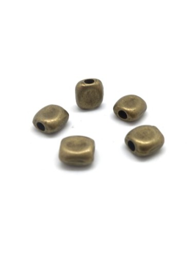 Perles en métal de couleur bronze rectangle arrondi 8,5mm x 8,2mm