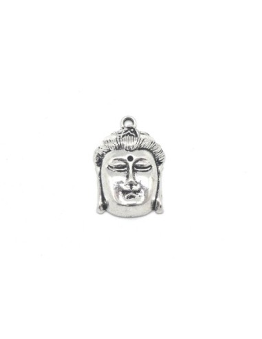 pendentifs Bouddha en métal argenté 33mm x 22mm