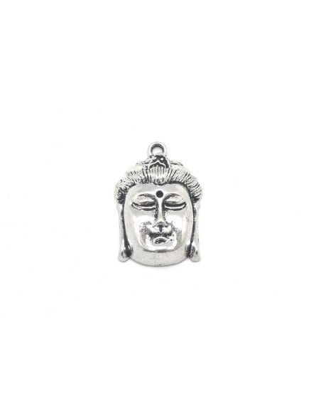 pendentifs Bouddha en métal argenté 33mm x 22mm