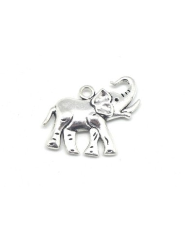 pendentifs éléphant en métal argenté 30mm x 35mm