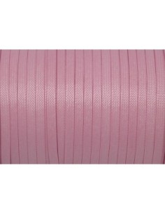 lacet plat en coton ciré rose barbe à papa brillant
