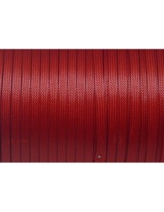 lacet plat en coton ciré rouge coquelicot brillant