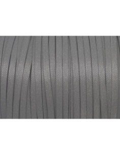 lacet plat en coton gris perle brillant