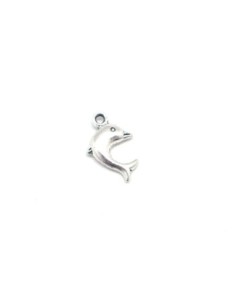 Breloques dauphin en métal argenté 22mm x 14mm