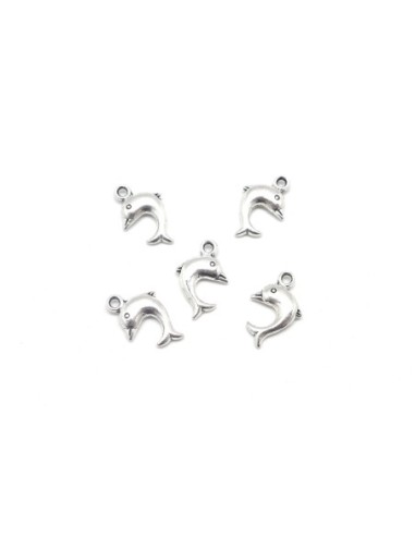 Breloques dauphin argenté pour création DIY