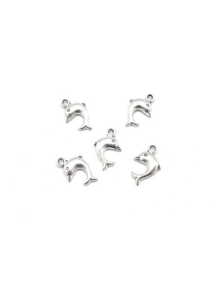 Breloques dauphin argenté pour création DIY
