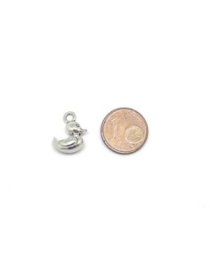 Breloques canard "duck" en métal argenté 15mm x 12mm 2