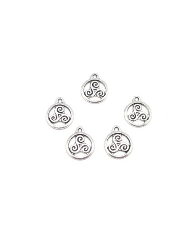 Breloque Triskel  pas chère en métal argenté