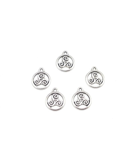 Breloque Triskel  pas chère en métal argenté