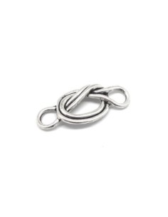 connecteurs en métal argenté noeud 39mm x 16mm