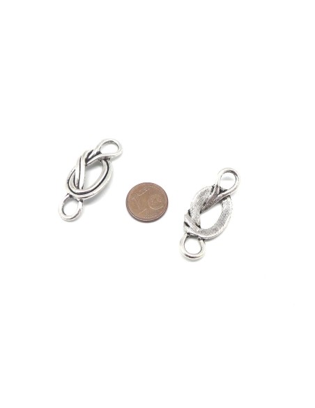 Perle connecteur noeud argenté