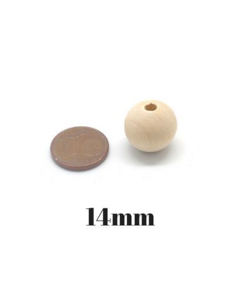 perles bois 14mm beige naturel à peindre