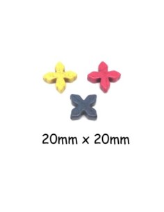 perles Croix en pierre naturelle imitation turquoise "Howlite" 20mm jaune, fuchsia, bleu gris foncé