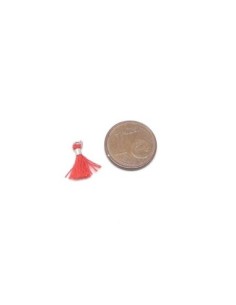 mini pompons 1,3cm rouge corail et métal argenté 2