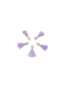 mini pompons 1,3cm parme et métal argenté